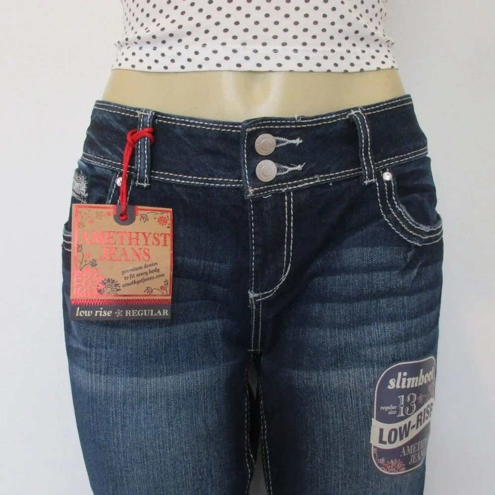 🌸SOLD🌸 New AMETHYST Jeans Size 13 Low Rise Boot Cut Denim - Picture 3 of 12